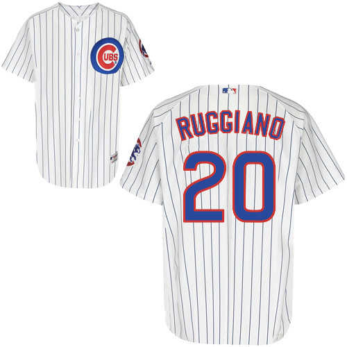 Justin Ruggiano #20 MLB Jersey-Chicago Cubs Men's Authentic Home White Cool Base Baseball Jersey